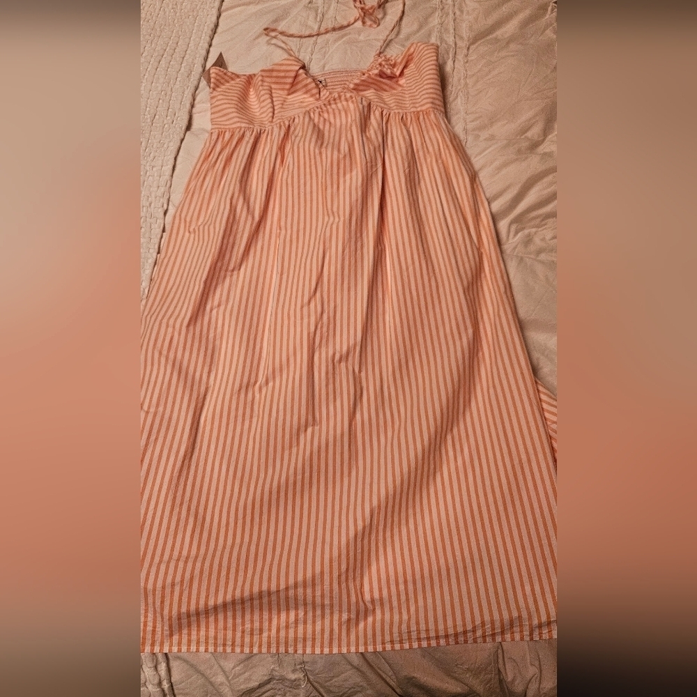 Striped Orange and White Sundress Xxl